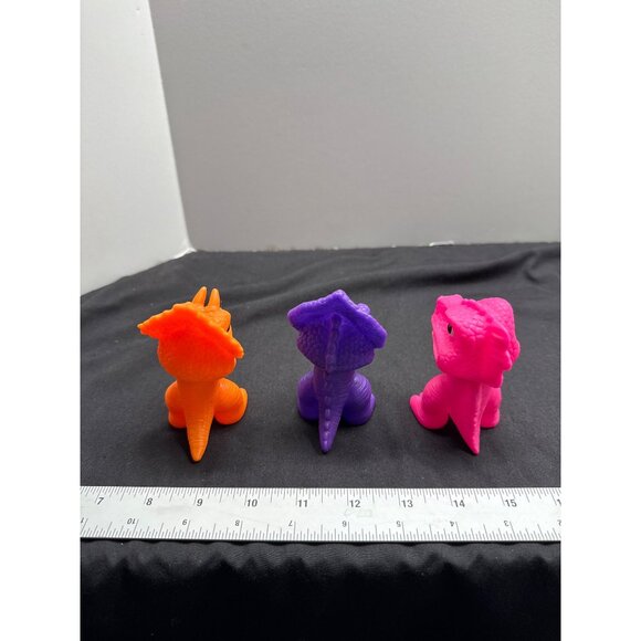 MidWood Brand Set Of 3 Vibrant Dinosaur Toys - Bright Orange Purple And Pink - Picture 5 of 6